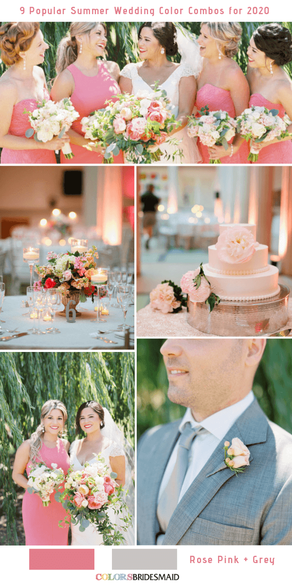 Popular Summer Wedding Color Combos for 2020- Rose Pink and Grey
